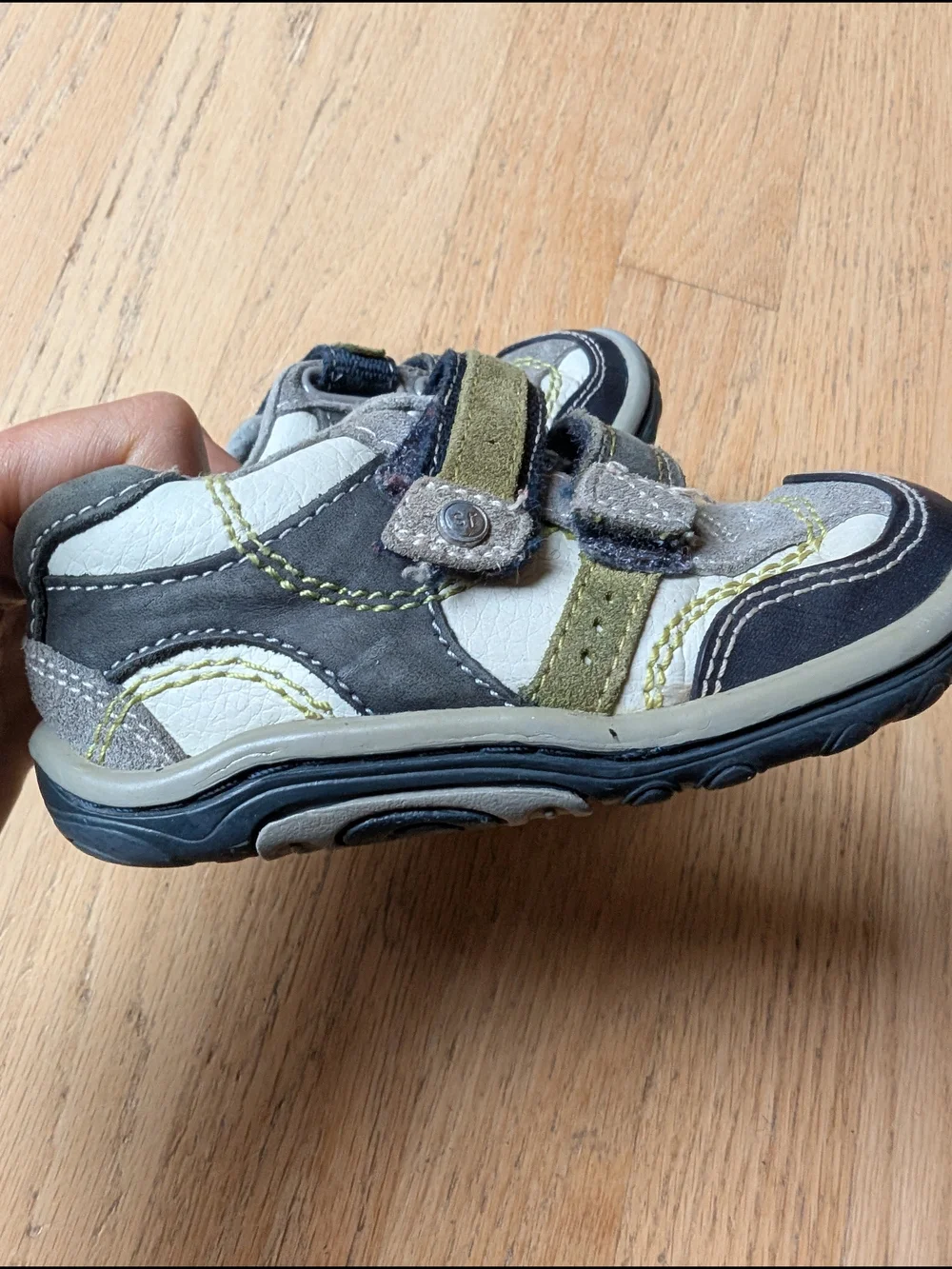 Stride Rite Boys' Gray Leather Walker Shoes